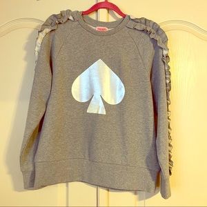 Kate Spade Ruffle Sleeve Sweatshirt - Size M NWT